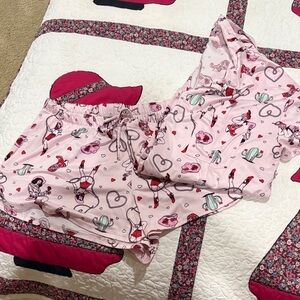 Celebrate Valentine's Day Pink Pajama Shorts